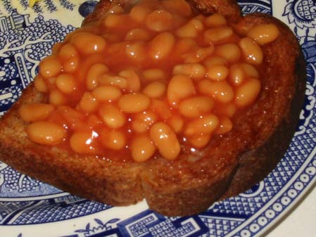 Beans on Toast being eaten