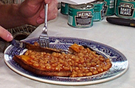 Beans on Toast with cheddar cheese